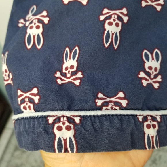 Psycho Bunny by Robert Godley Blue Gray Cotton Pajama Sleepwear Mens Pants Small - Picture 8 of 11